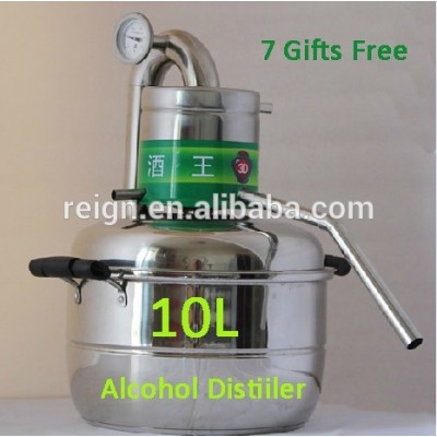 High Quality Household Stainless Steel 10L Home Alcohol Distiller For Sale With Thermometer Spirits(Alcohol) Distillation Boiler