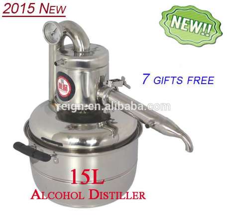 High Quality Household Stainless Steel 15L Home Alcohol Distiller For Sale With Thermometer Spirits(Alcohol) Distillation Boiler