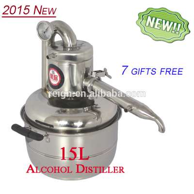 High Quality Household Stainless Steel 15L Home Alcohol Distiller For Sale With Thermometer Spirits(Alcohol) Distillation Boiler